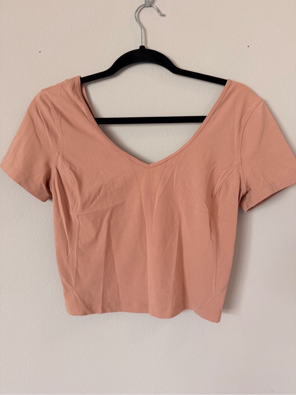 lululemon athletica Beige V‑Neck Cropped Top